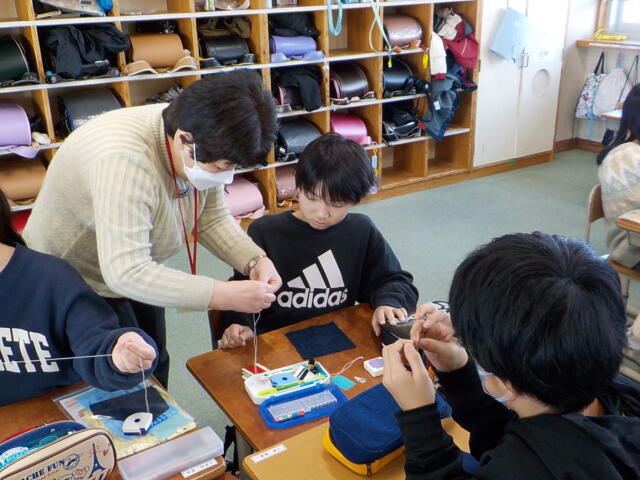 刺し子体験授業